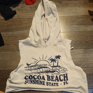 Cocoa Beach Sleeveless Hoodie - Cream